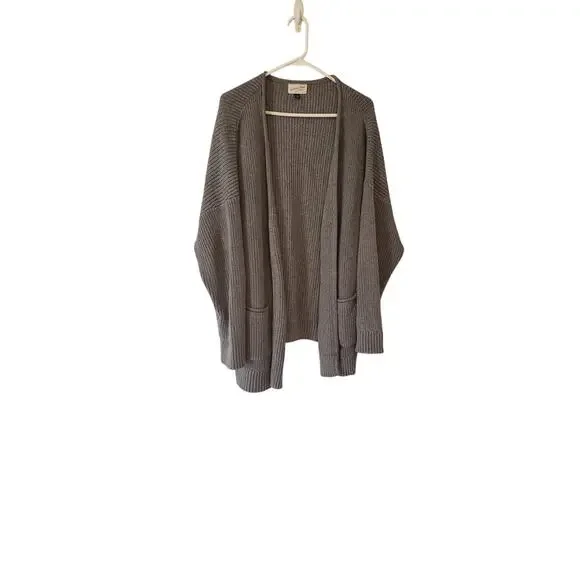 Universal thread. Womens 1x gray cardigan. Cotton. Ribbed hem and cuffs - Picture 1 of 5